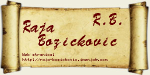 Raja Božičković vizit kartica